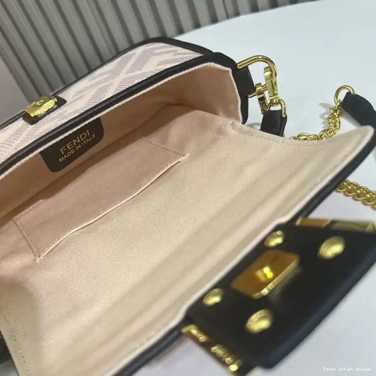 Affordable Mini Bag Fendi Baguette FF Motif In Cherry Canvas 0503